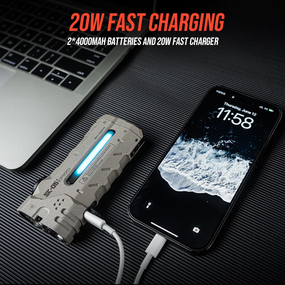 LOOP GEAR SK05 PRO Mao EDC El Feneri 4360 Lümen, 8000mAh Şarj